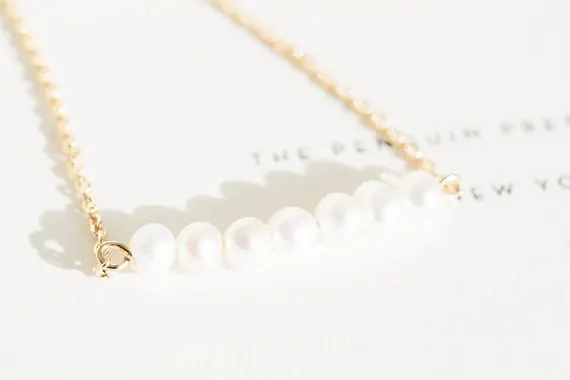 Простой браслет из пресноводного жемчуга-Золотой/серебристый/розовое золото 3