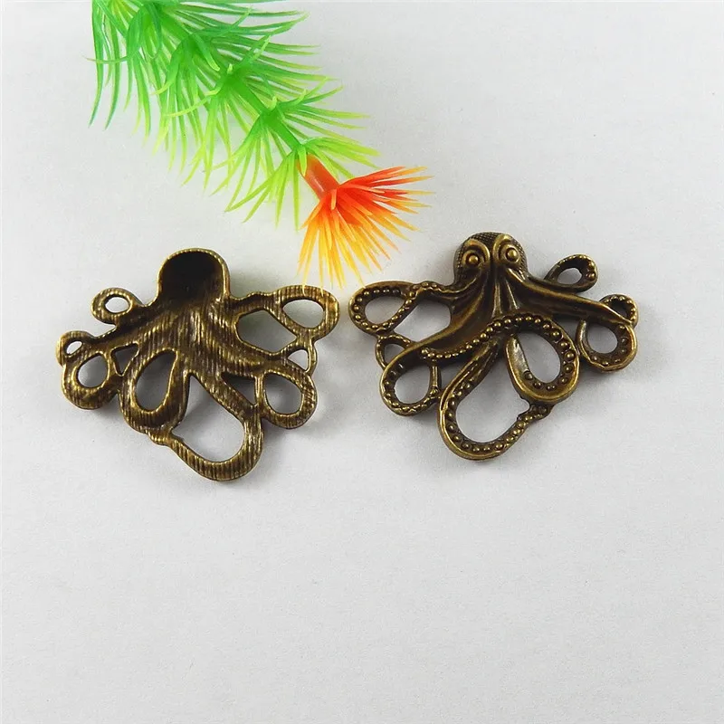 Украшения в виде осьминога 5 шт. антикварная бронза уникальный дизайн коллекция
