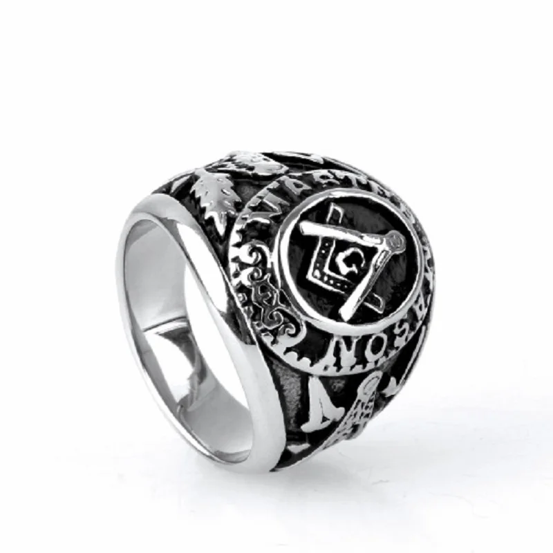 Мужское серебряное кольцо Master Mson Freemason масонское из нержавеющей стали|Кольца| |