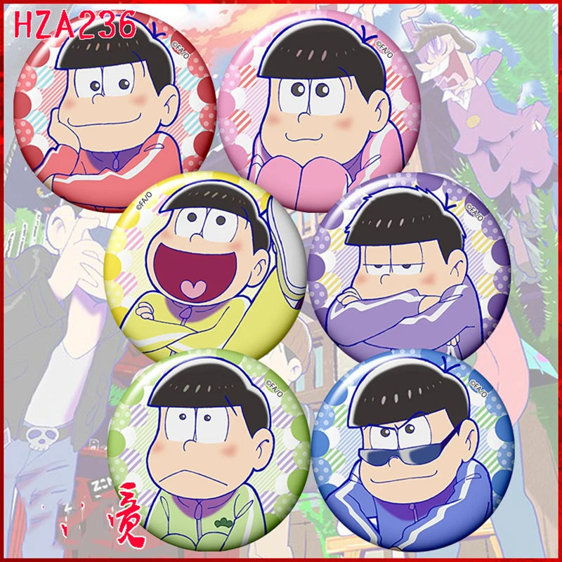 6 шт./компл. 58 мм значок Osomatsu Сан Мацуно Осомацу Карамацу чоромацу ичимацу брошь на