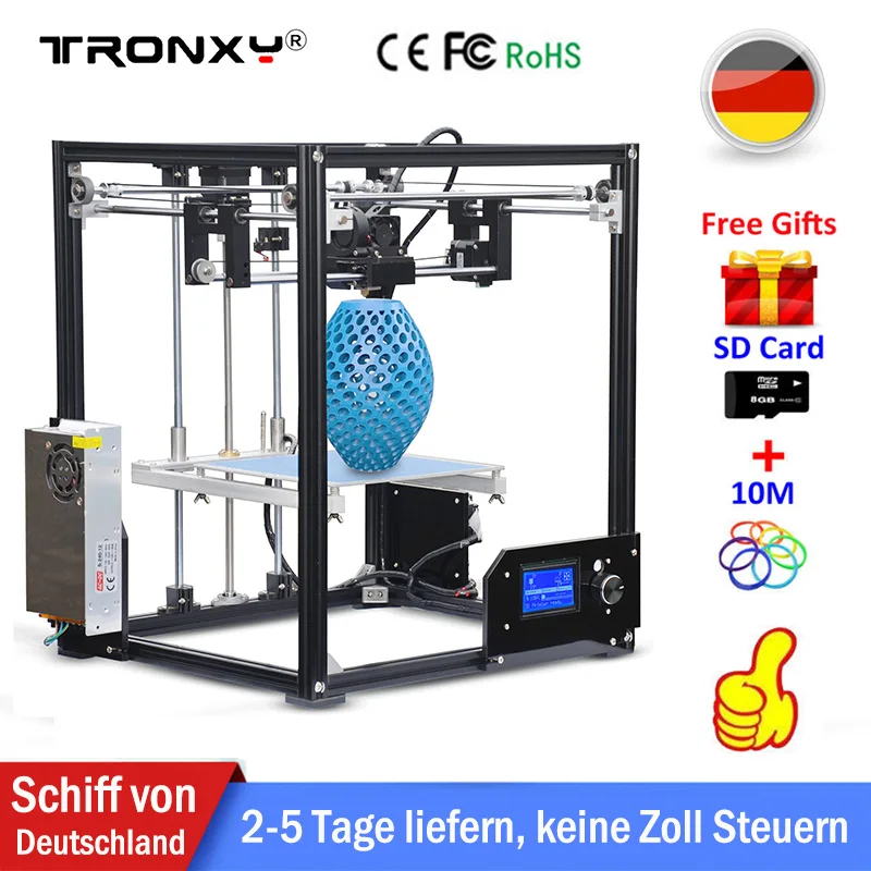 Tronxy 3d Принтер Комплект металлический каркас Platfrom печать размер 210*210*280 мм ndustrial