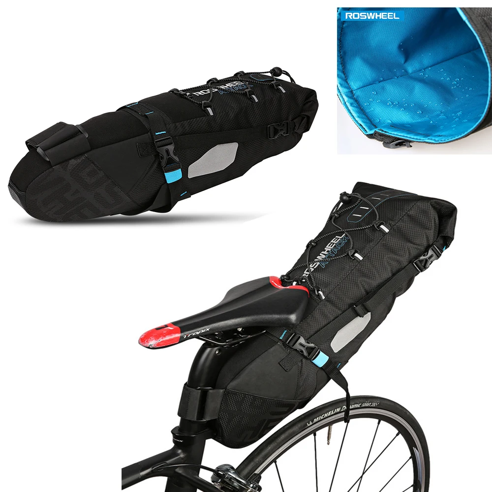 

Сумка для велосипеда ROSWHEEL, водонепроницаемая, 10 л, велосипедная сумка для заднего сиденья, Черная