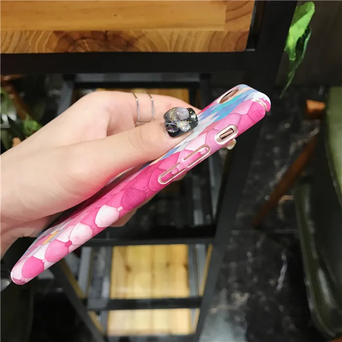 Luxury 3D Colorful Scales Phone Cases For iPhone 6 6s 7 Case Korean Girls Mermaid Cover Apple Plus |