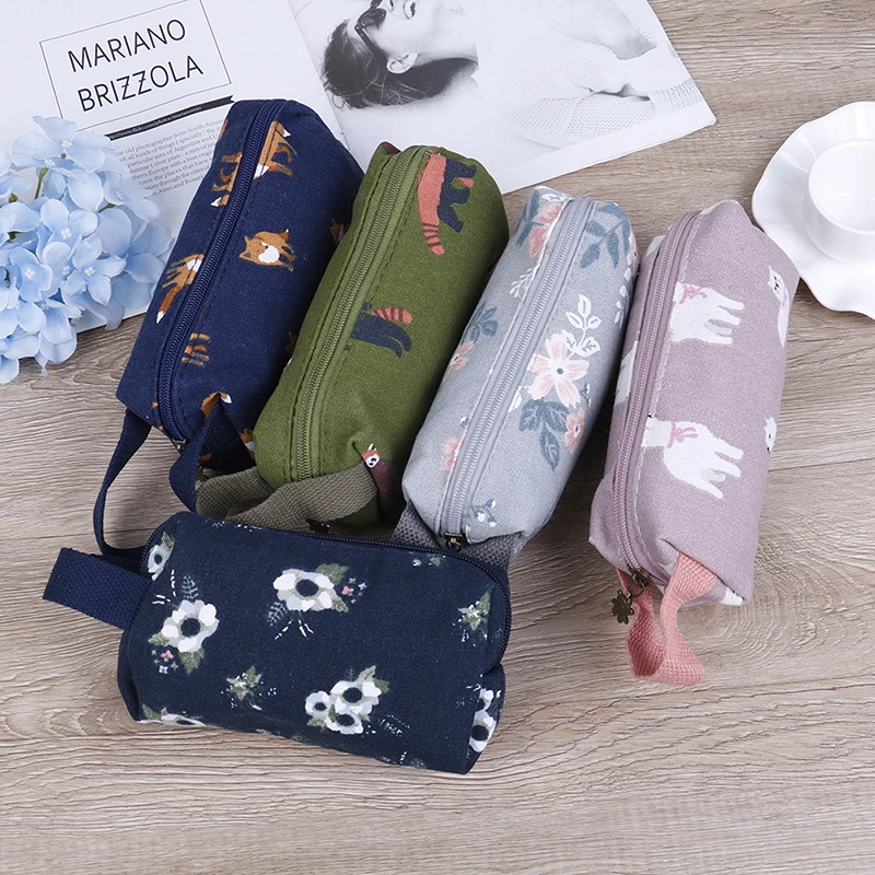 1 шт. новинка пенал из енота альпаки лисы холст канцелярские принадлежности