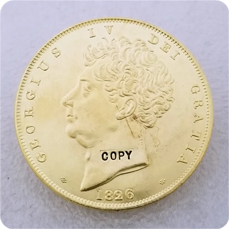 1826 Великобритания 5 фунтов (5 ЛСД) Джордж IV копия монеты Бесплатная