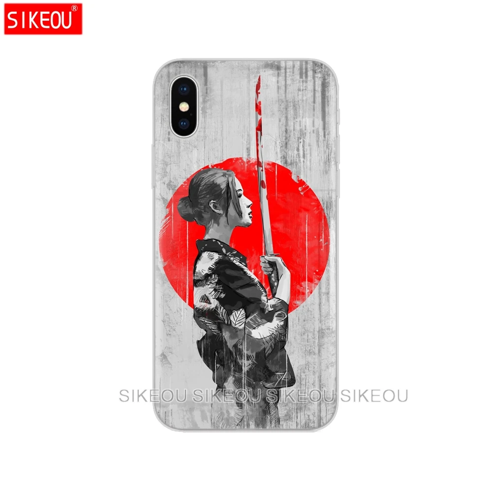 Силиконовый чехол для телефона для Iphone 6X8 7 6s 5 5S SE Plus 10 XR XS Max чехол японский самурайский ниндзя