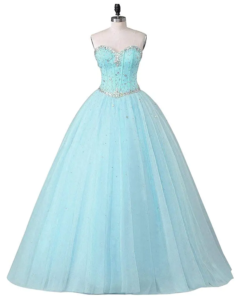 Light Blue Настоящее изображение, великолепные Бальные платья с хрустальными бусинами, дебютантное бальное платье, платья для выпускного бала, Vestido De Quince Robe De Soiree - Цвет: Light Blue