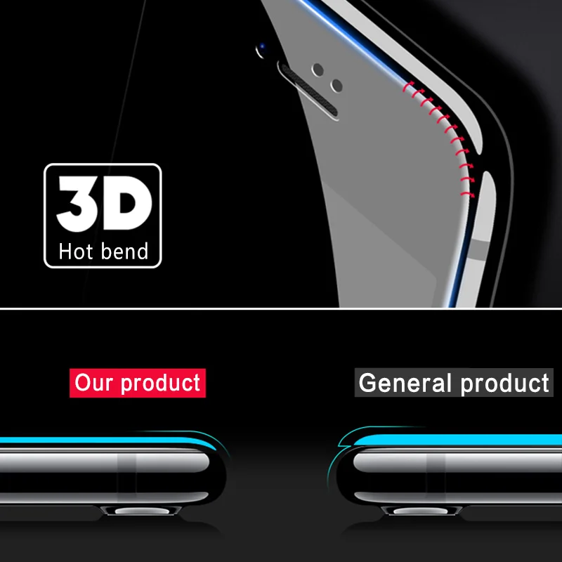 ESVNE (2 шт./лот) 3D Мягкий край Полное покрытие Защитное стекло для iphone 6 6s 7 8 plus X