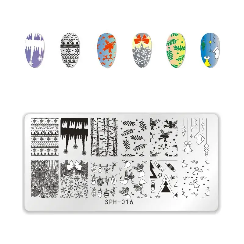 ZJOY Special Nail Stamping Template Marry Chrismas Series Celebration Art Image Plates | Красота и здоровье
