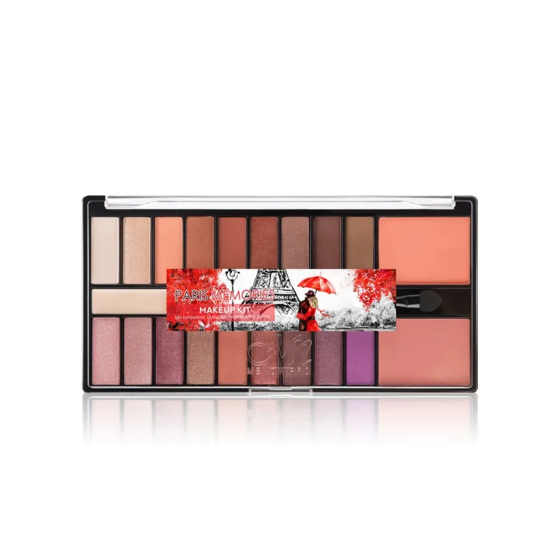 18 цветов s Shimmer Eye shaow палитра для макияжа + 2 цвета румяна праймер глаз водостойкая