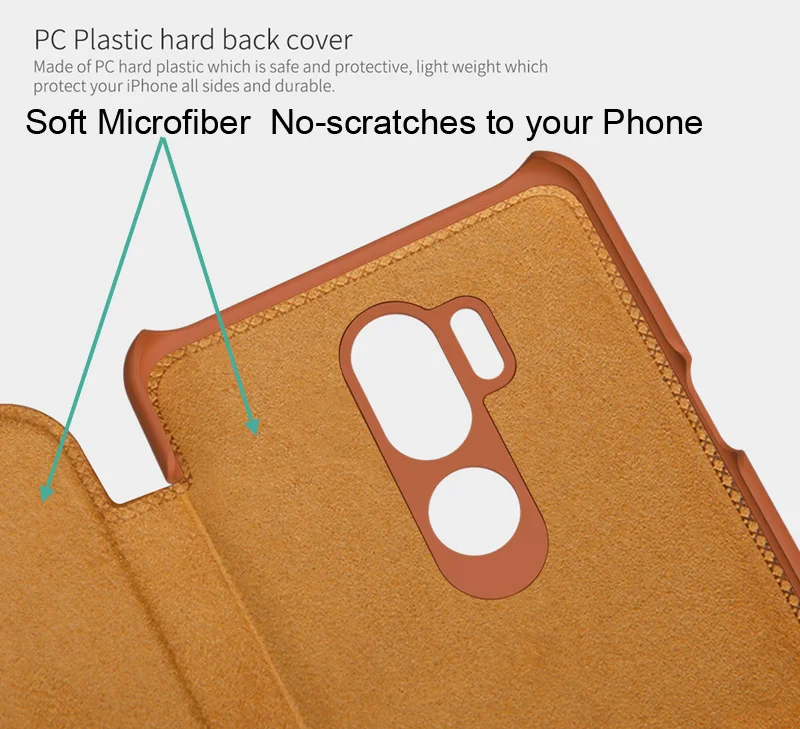 Кожаный флип чехол Nillkin Qin для LG G8 G7 ThinQ Smart Sleep Wake up Lock Screen|Чехлы-книжки| |