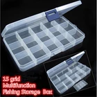 Чехлы для рыболовных приманок, жесткие пластиковые чехлы, 15 отделений, двусторонний Спиннер, полезный многофункциональный ящик для хранения нахлыстом, 17,5*9,8*2,3 см