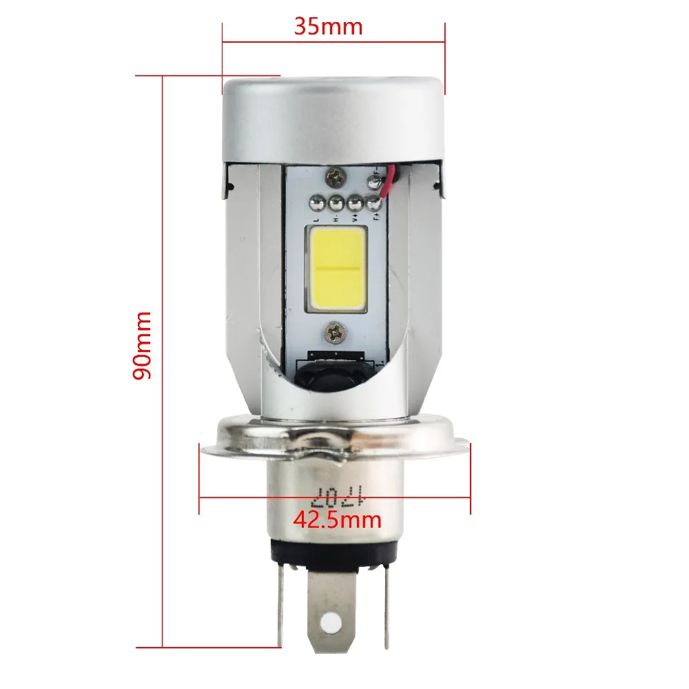 1Pcs New H4 Headlights 2000LM LED COB Motorcycle High/Low Beam Bulb DC12V 20W Motorbike Headlamp |