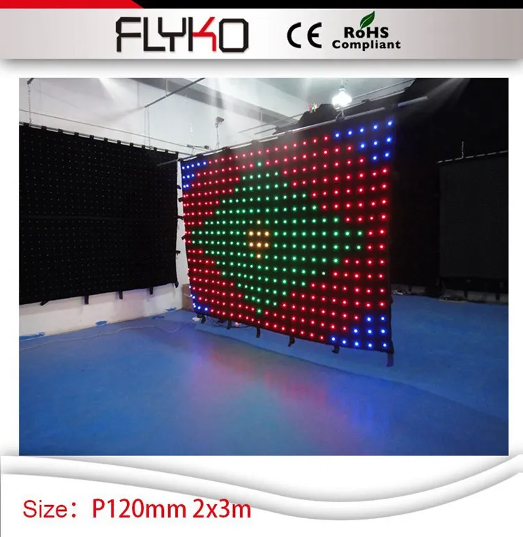 New invention lightweight soft P12 2*3m DIY programs led video curtain | Освещение