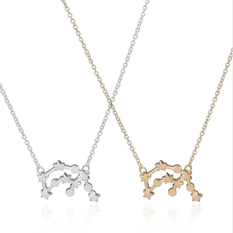 Boho Femme Bijoux Aquarius Знак зодиака астрология ожерелье созвездие звезда знак рождения