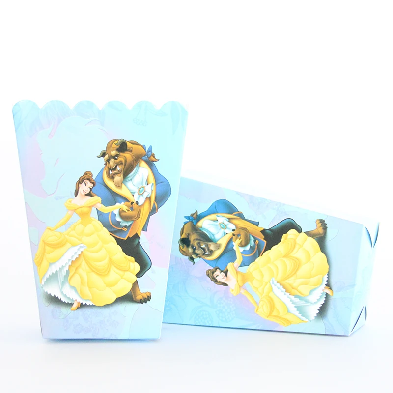 Beauty and the beast cartoon theme paper candy box gift box wedding Kids Birthday party decoration boy girl party supplies