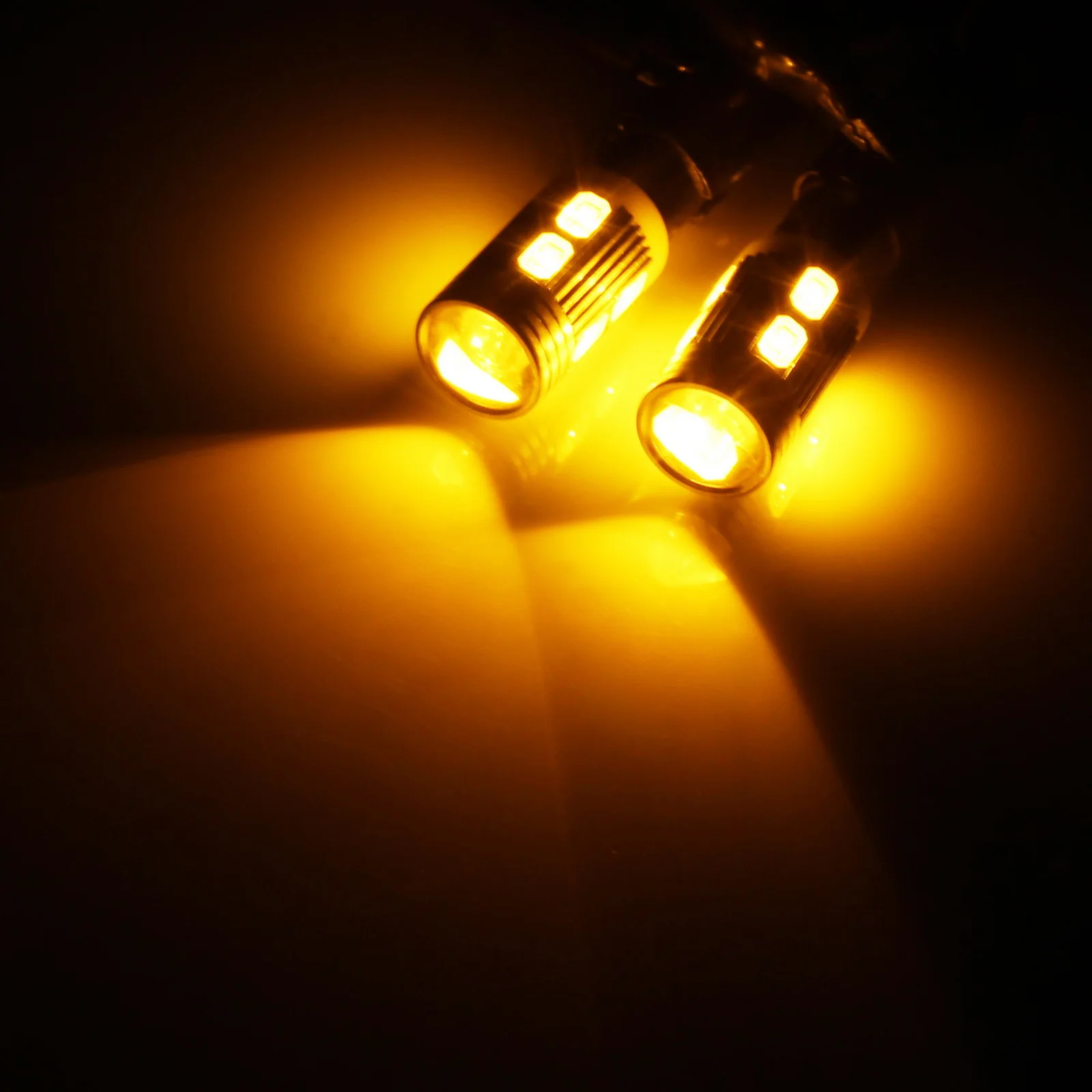 ANGRONG 2X Янтарный BAY9s H21W 435 10 SMD LED парковочный обратный Sidelight дневной свет