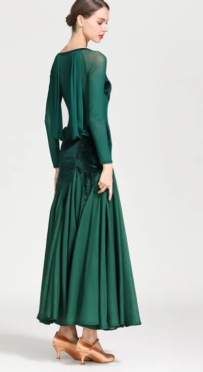 Ballroom dance dresses ballroom dancing girls waltz dress black green red 1865 | Тематическая одежда и униформа