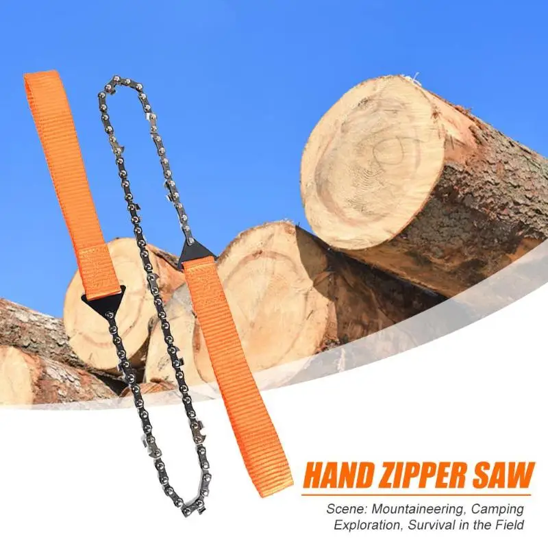 Outdoor Camping Orange Braided Handle Hand Zipper Saw Survival Equipment | Спорт и развлечения