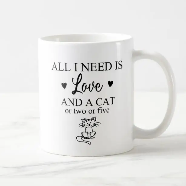 Все что вам нужно это кофейная кружка Love and a Cat новинка котик пивные кружки для