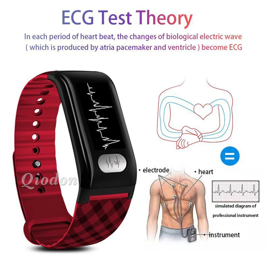 Новые ЭКГ крови Давление монитор сердечного ритма Фитнес браслет Smart Band