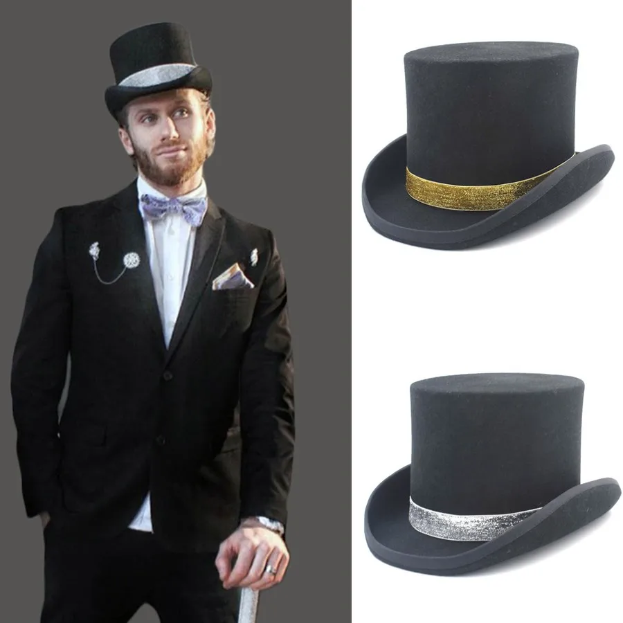 Шерстяная фетровая шляпа для мужчин и женщин в стиле Магик стимпанк с блестками