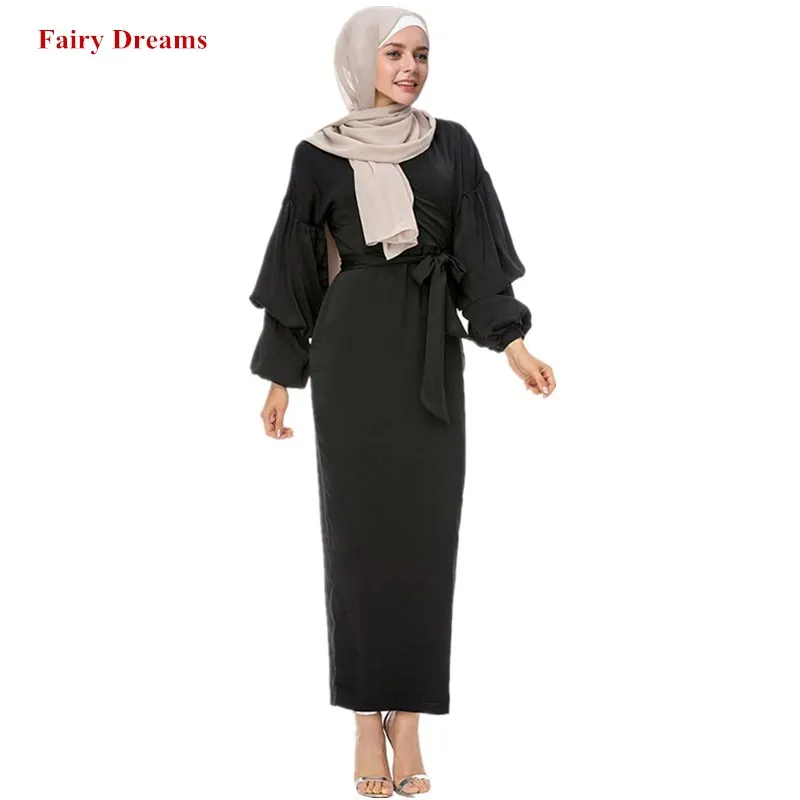 Abayas женская мусульманская одежда с длинным рукавом модные бандажные платья