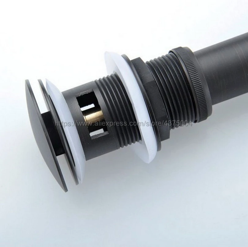 Черный латунный сливной фильтр для ванной комнаты слив с переливом