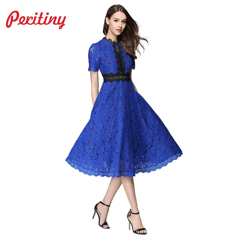 Peritiny летнее платье 2019 элегантные Для женщин feminino Vestidos крючком открытое кружевное