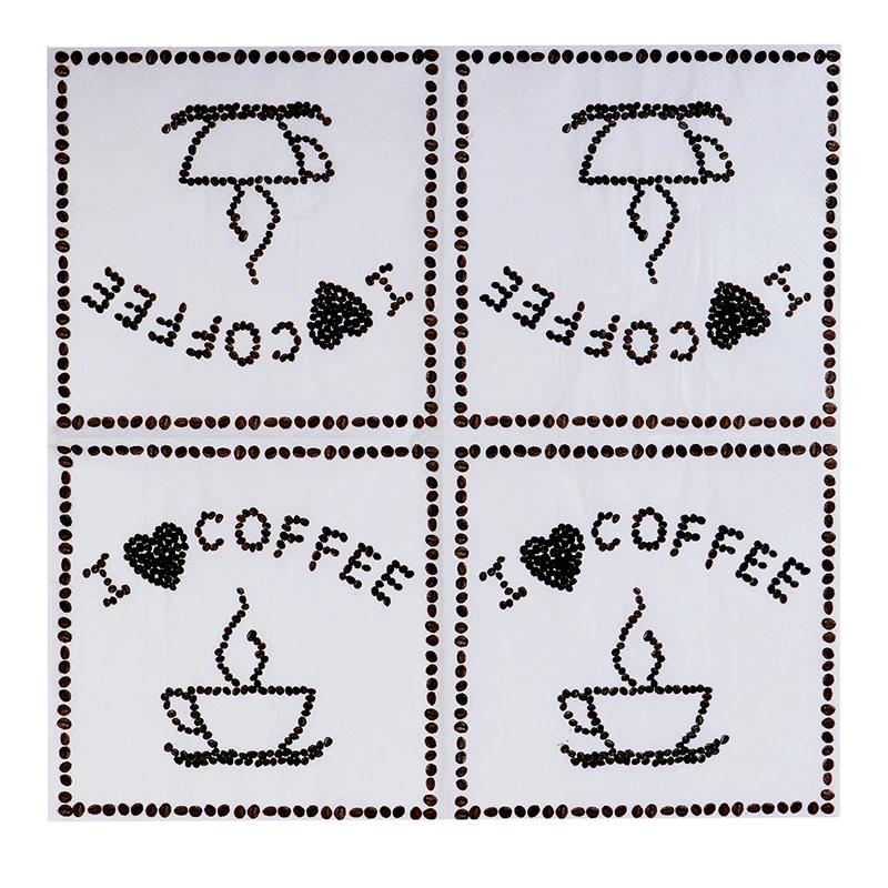 I Love coffee Bean дизайнерские бумажные салфетки кафе и вечерние украшение в технике
