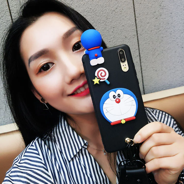 For Huawei P20 3D minnie case Cute Bear Doraemon Soft back cover for Hauwei / lite (nove 3e) pro cases + straps |