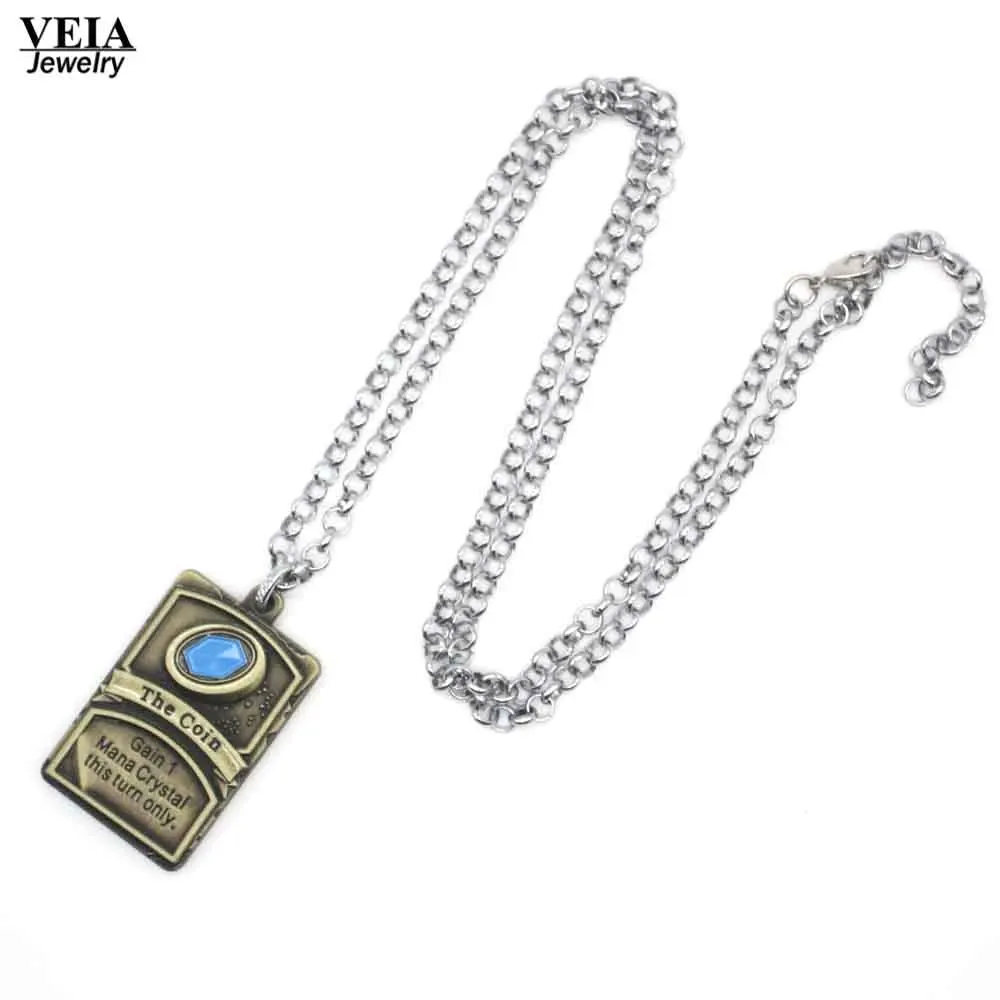 Veia Jewelry Hearthstone логотип Цепочки и ожерелья Heroes of Warcraft монета бронза Подвески Best