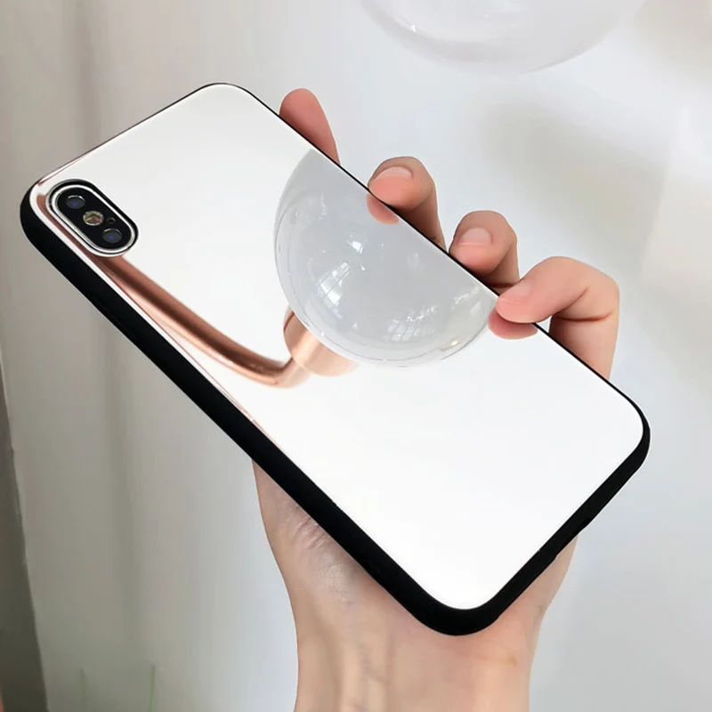 Стеклянный зеркальный чехол для мобильных телефонов чехлы iPhone X 7 6 S 8 Plus XR XS MXA i