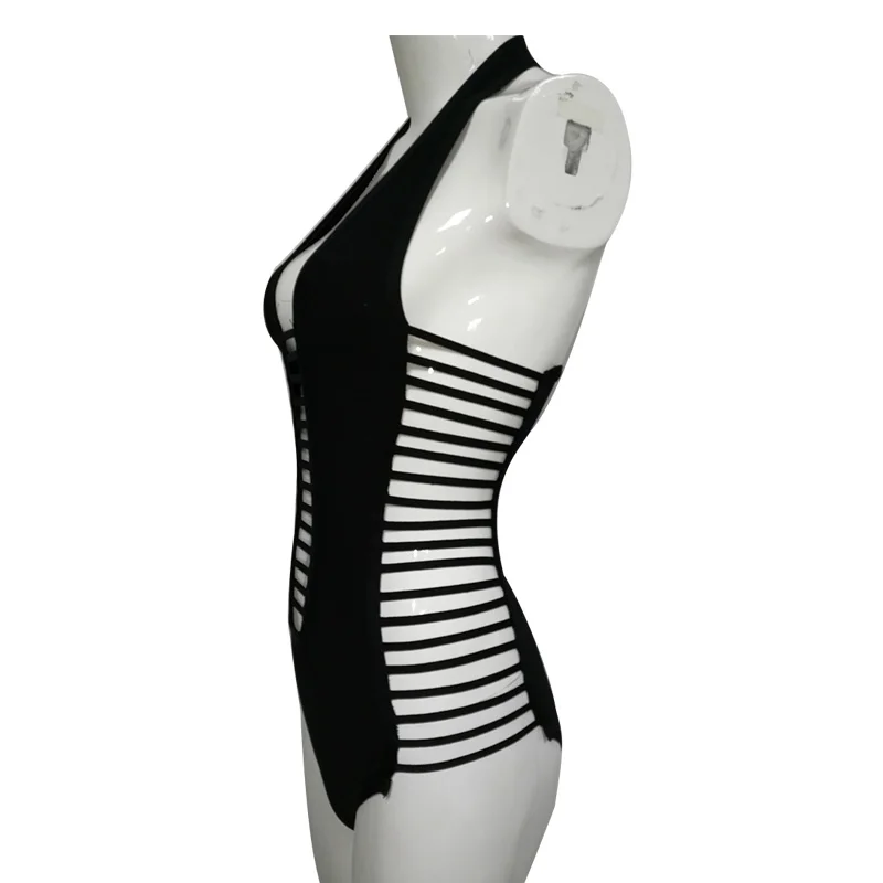 Women's Leotard Tops Sleeveless Halter Strapless Bodysuit Two Side Hollow out Exercise Dance Performance Cloth Jumpsuit Clubwear | Женская