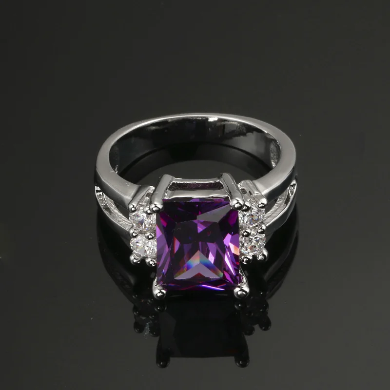 CC кольцо для женщин модное ювелирное изделие роскошный фиолетовый камень белый