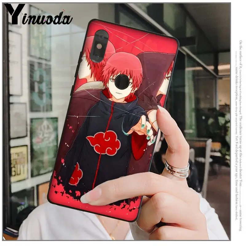 Умный чехол Yinuoda Naruto AKATSUKI черный мягкий для телефона Xiaomi Mi 6 Note3 8 8SE Redmi 5 5Plus Note4 4X