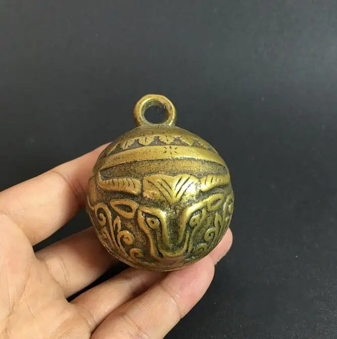 Медная статуя сборная китайская резная из чистой латуни с головой быка и