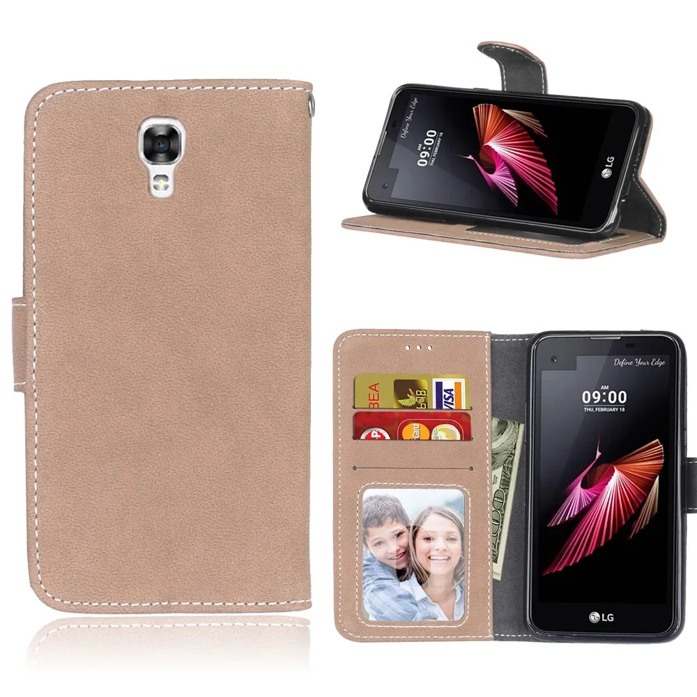 Beige Кожаный чехол для телефона LG K500 X с бумажником для экрана для LG X screen K500N/LG X View K500DS откидной Чехол s для LG X view K500DS - Цвет: Beige
