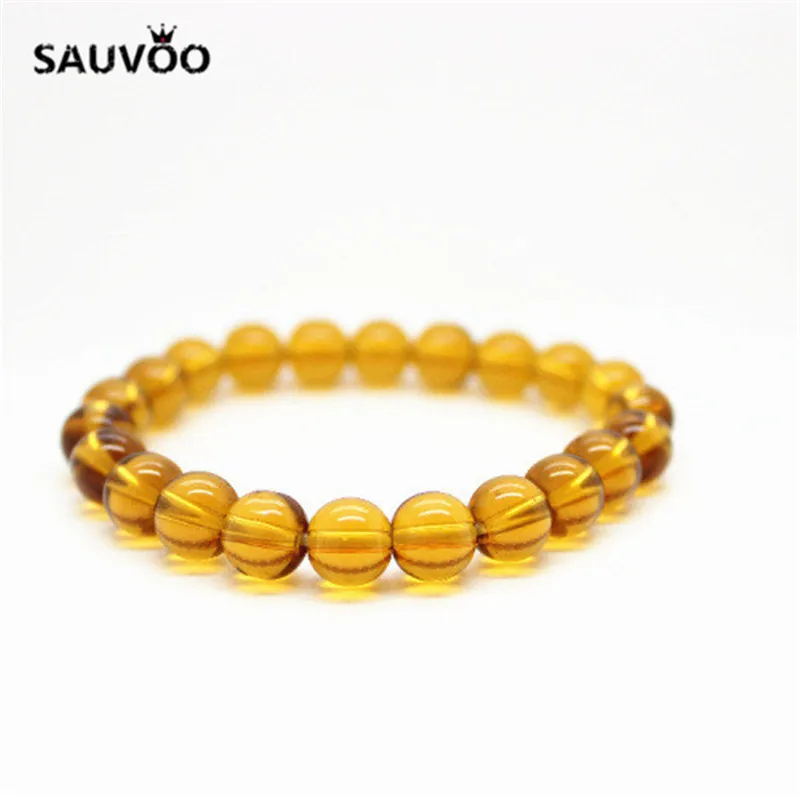 Женский прозрачный браслет Sauvoo 5 шт. желтый фиолетовый 8 мм|beaded jewelry|bangle jewelrybeaded bangle
