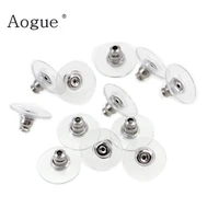35 pieces silicon stud earring back stoppers earring post nuts for jewelry findings and components silver color