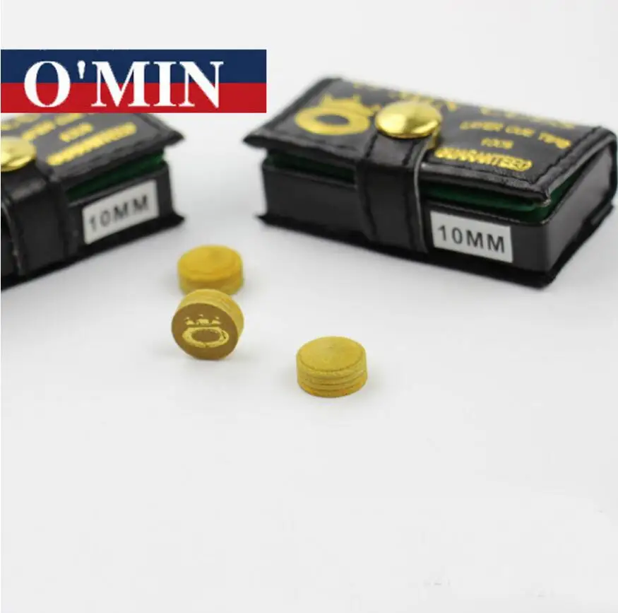New 8 Pieces/lot Multilayer Omin Snooker Cue Tip 10mm/11mm Yellow Color M Hardness Professional Billiards Accessories China 2019 | Спорт и