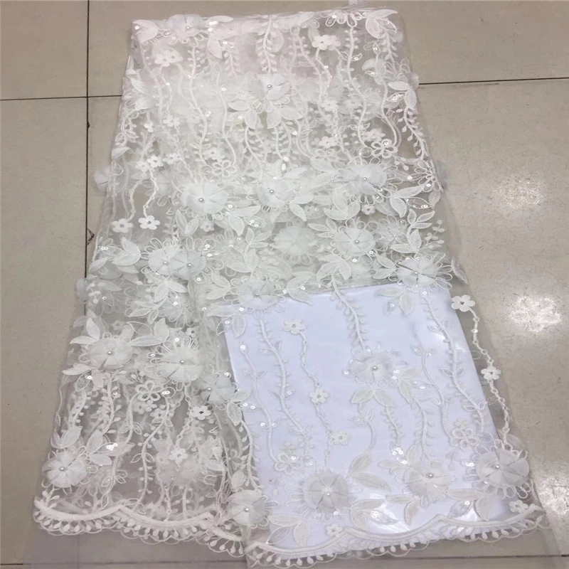 VILLIEA African French Lace Fabric High Quality Tulle For Wedding Beaded In Gray Color | Дом и сад