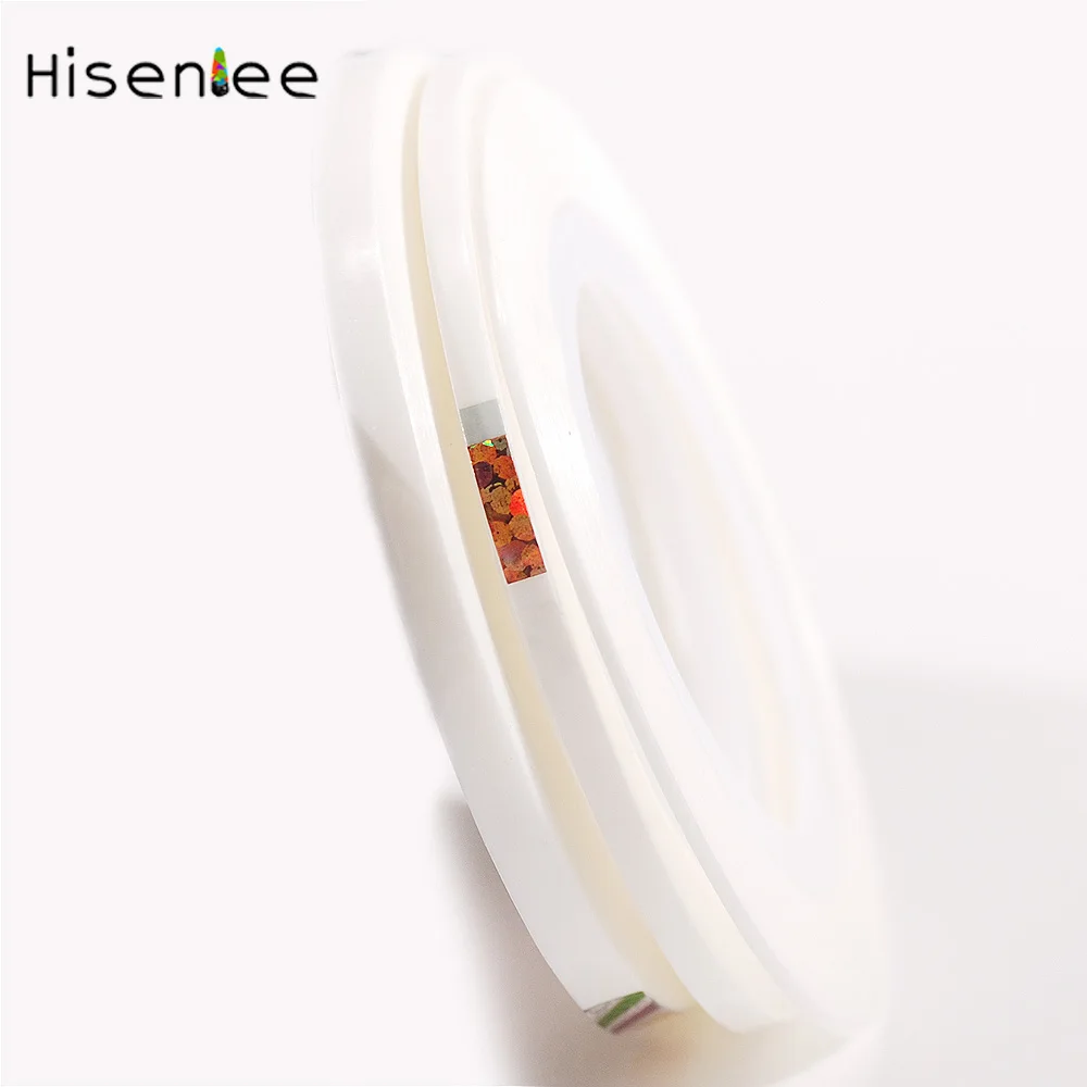 Hisenlee 3 рулонов 1 мм 2 мм 3 мм Nail Art Блеск съемная лента для линии, полосы инструменты для украшения ногтей клей наклейки для маникюра - Цвет: white