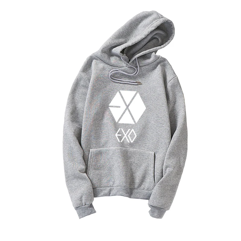 EXO толстовки женские мужские корейские Kpop Толстовка веер вспомогательная одежда повседневные свободные Harajuku с буквенным принтом Спортивные костюмы Топы размера плюс