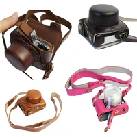 new luxury pu leather camera case video bag for nikon 1 j5 1j5 10 30mm lens high quality with strap open battery