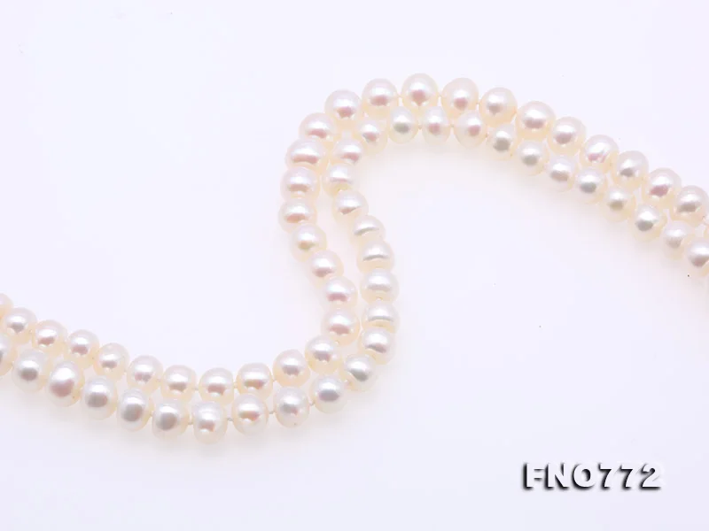 

52inches Long Pearl Jewellery Top Quality White Color 6-7MM Flat Round Freshwater Pearl Necklace New Fashion Women Gift
