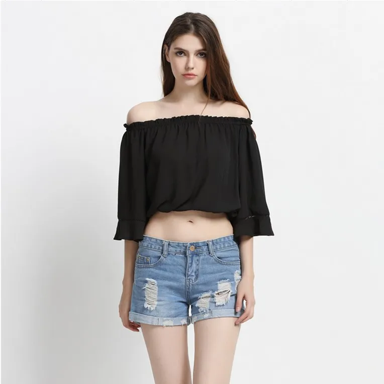 Европейский Новый Стиль Женщины Плюс Размер Половина Рукава Короткие Шифон