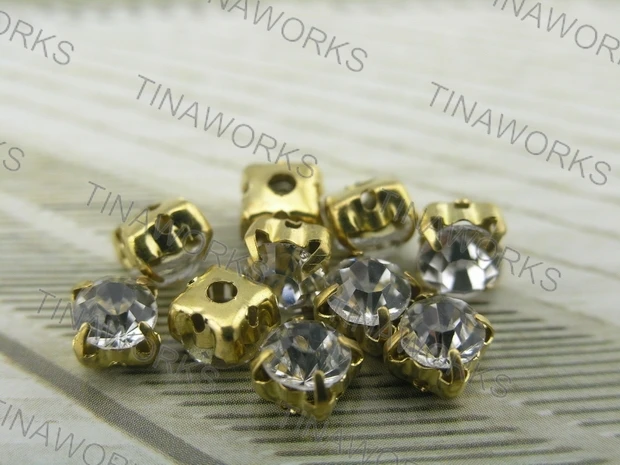 

FREE SHIPPING 200pcs/lot Clear Rhinestone Buttons Apparel Accessory Decoration Garment Accessory SS28/6.0mm