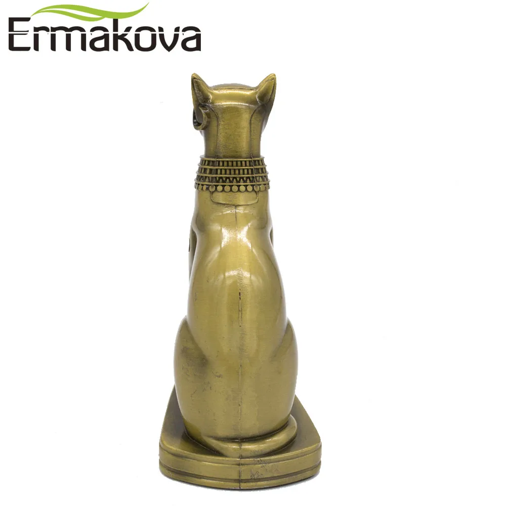 ERMAKOVA Металлическая Статуя Bastet египетская статуэтка кошки Бог кошка в древнем египетском металлическом скульптуре домашний стол украшение офиса подарок