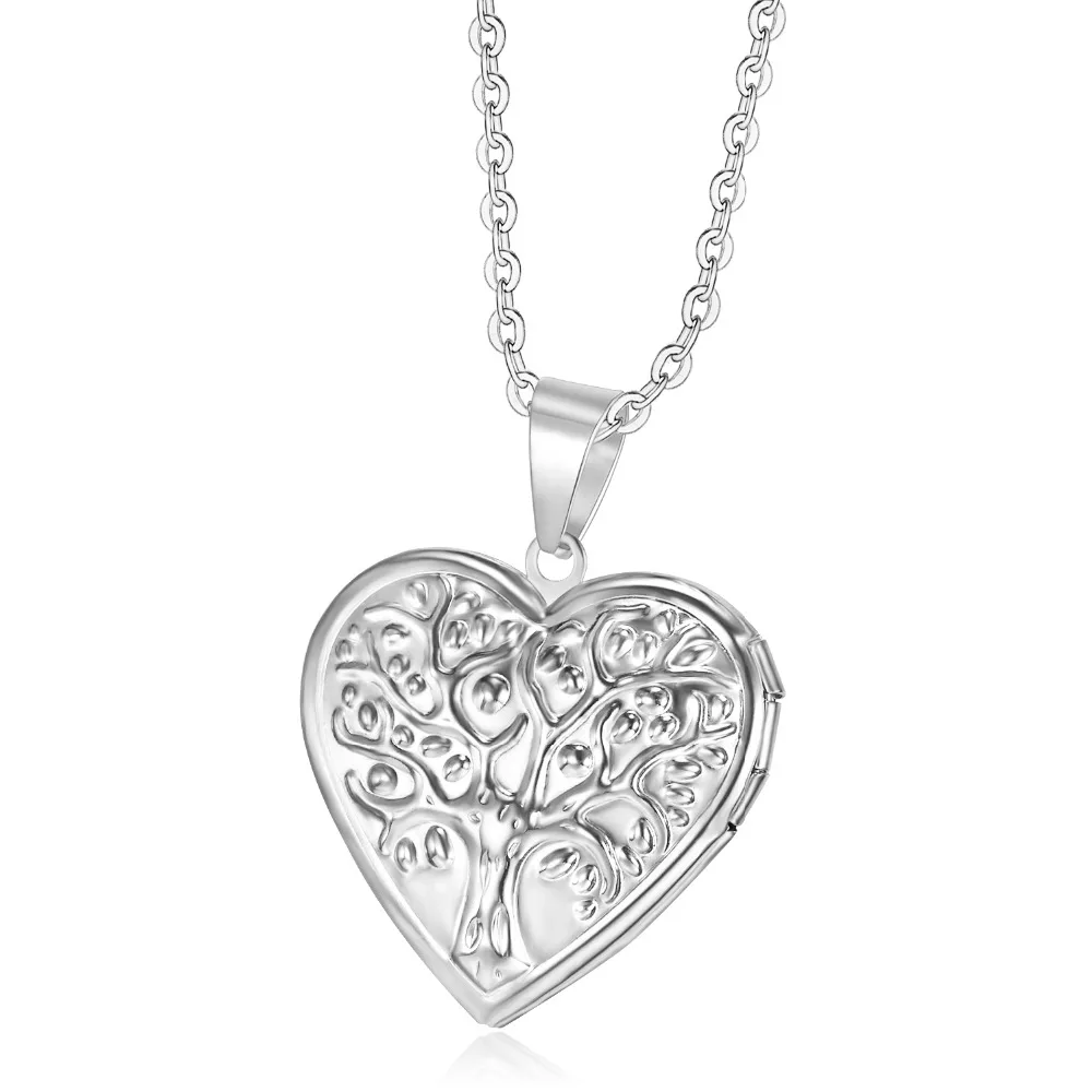 Mimeng Titanium Jewelry Retro personality life tree heart-shaped pendant I love your Photo Box Necklace | Украшения и аксессуары